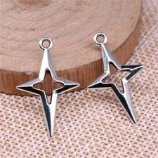 120 Pcs Tibetan Silver Star Charms Pendant 27x17MM DIY Jewelry Making C15159