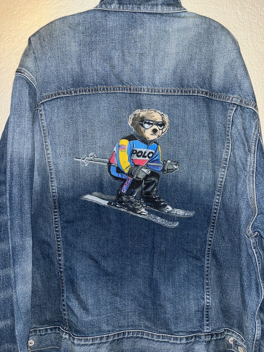 NWT POLO RALPH LAUREN Big & Tall Faded Denim Teddy Bear Print Jean