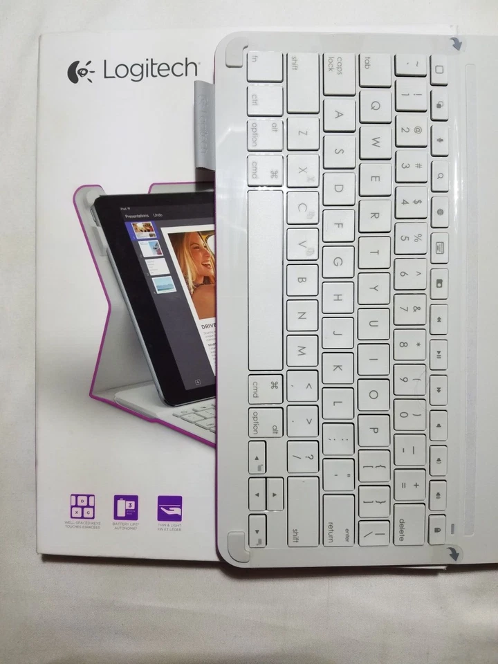 Magneta Pink Logitech Type+ Protective iPad Air 2 Case Cover Integrated Keyboard - Image 3 of 4