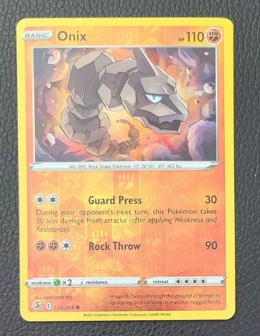 Check the actual price of your Onix 138/264 Pokemon card