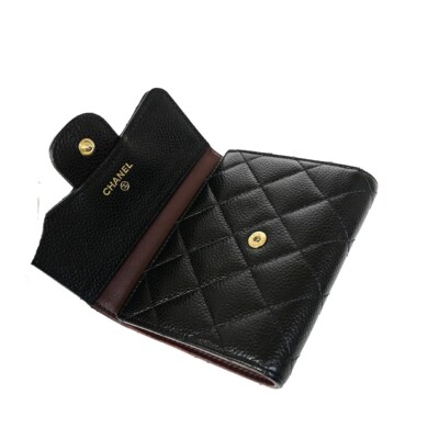 CHANEL CC Classic Small Trifold Wallet Purse Grained CHANEL CC Classic Small Trifold Wallet Purse Grained