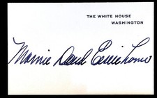 MAMIE DAVID EISENHOWER FIRST LADYSIGNED WHITE HOUSE CARD & WHITE HOUSE ENVELOPE