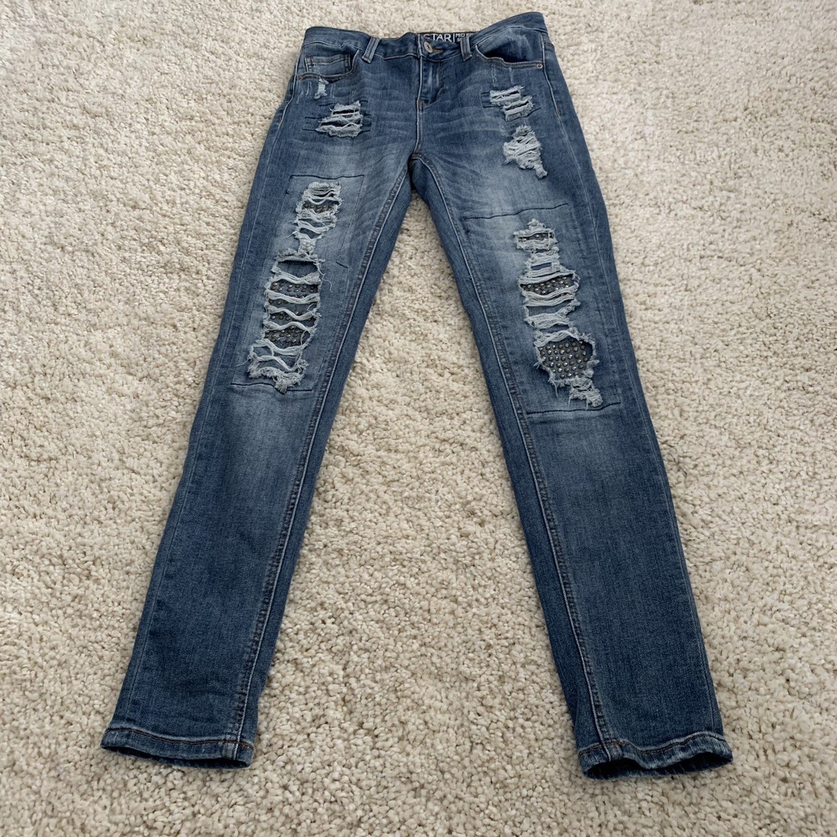 Vanilla Star Jeans Womens Juniors Size Blue Mid Rise Skinny