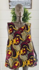 New Jessica Taylor African Style sleeveless Dashiki Tunic one size cotton
