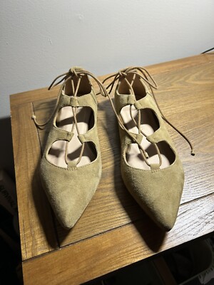 Loeffler Randall Ambra Sienna Brown Womens Tie Flats 6.5 Retails $295 NWT