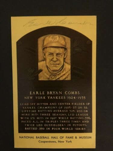 EARL  COMBS    AUTOGRAPHED HALL OF FAME GOLD PLAQUE - Picture 1 of 1