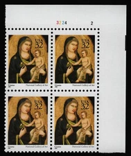 #3003 32c Madonna and Child, Plate Block [3224-2 UR] **ANY 5=FREE SHIPPING**