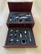 la vigna wine accessories 19 piece set in wood box    st