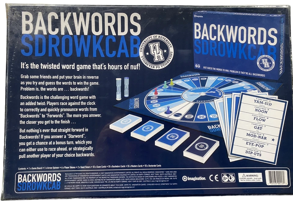 Backwords Board Game Brand New & Sealed Imagination 2007 Age 8+ Players 2-4  - Image 2 of 4