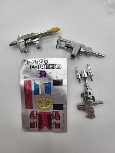 Vintage G1 Transformers Insecticons Accessories Weapons Sticker Sheet Shrapnel+