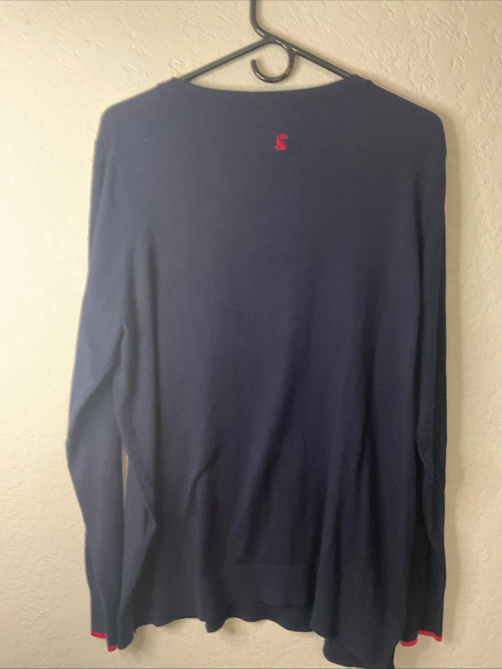 Joules Miranda Luxe вышитый блестками бисером омар темно-синий свитер размер 14 б/у в отличном состоянии - Изображение 4 из 4