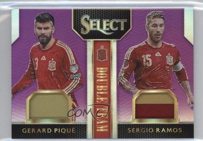 2015 Panini Select Purple Prizm Prime 3/20 Gerard Pique Sergio Ramos #DT-GS 03fd