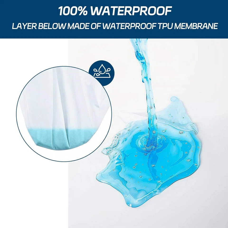 Funda Edredón, 90*106 in Blanco King Size Impermeable Edredón Protector Transpirable Foto 3 de 4