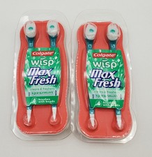 2 packs Colgate Wisp Max Fresh Spearmint Disposable Toothbrushes DCd 05/17 READ