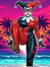 Adult Anime Waifu DC Harley Quinn 6" Vinyl Sticker