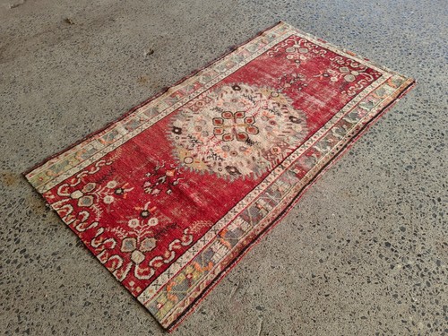 Vintage Hand Knotted Oushak runner ,Turkish Runner rug wool runner tribal runner - Picture 3 of 20