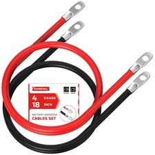 4 AWG Battery Cable, 4 AWG 18 Inch Pure Copper Battery Inverter Cables with 3...