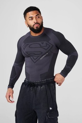 YoungLA Charcoal Superman Long Sleeve Compression Size Large