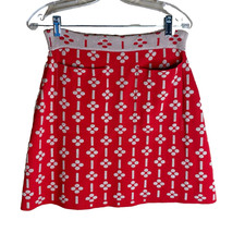 maeve anthropologie skirt size Small red tan print knit a-line