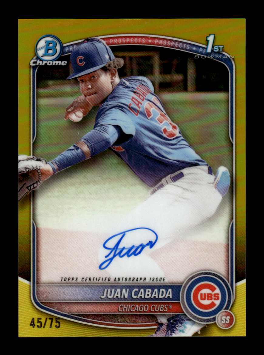2025 Bowman Chrome Juan Cabada #CPA-JC Prospects Autograph Yellow Refractor /75