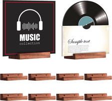 Weysat 10 Pcs Vinyl Wall Mount Wood Record Holder 4" Album Display