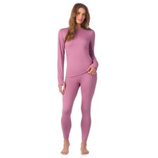 Womens Thermal Underwear Set - Heavyweight Long Johns - Mauve - Medium