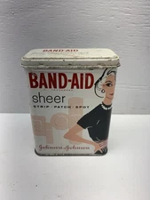 Lot Of (2) Vintage Band-Aid CURAD Metal Tin Boxes  J & J Must See Neat Pieces!