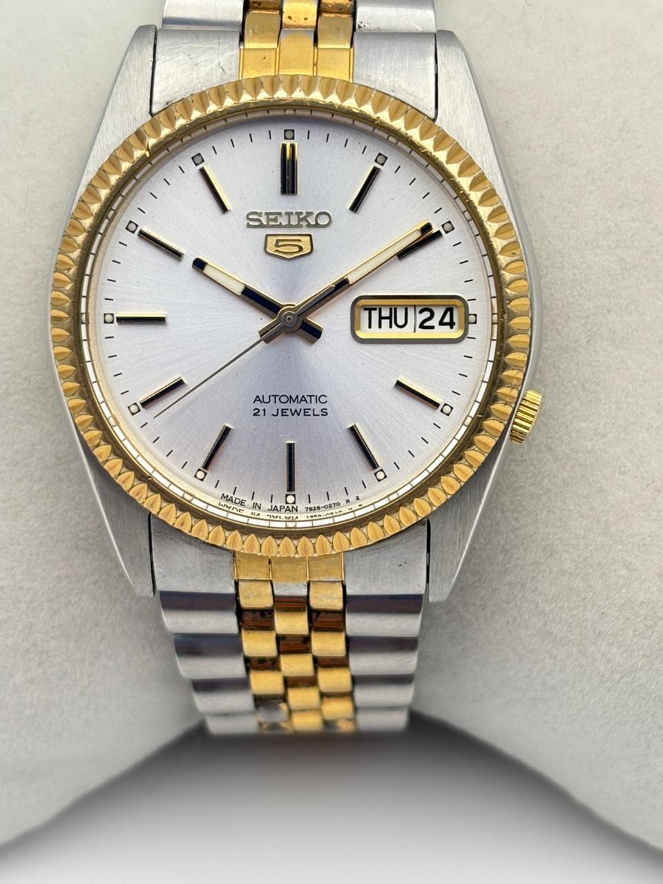 Day-Date Automatic Dial 5 Men's | SEIKO White Watch SNXJ90 7S26-0500 - VintageWatches.PK Day-Date Automatic Dial 5 Men's | SEIKO White Watch SNXJ90 7S26-0500 - vintagewatches.pk