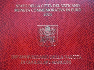 "RAR" Vatikan Original 2 Euro Gedenkmünze 2024 GUGLIELMO MARCONI im Folder