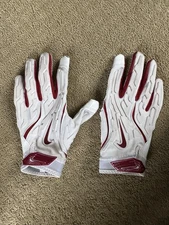 Nike Arkansas Razorbacks Team Issued Superbad 7.0 Football Gloves White Size XL