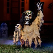 Animated Zombie Groundbreaker Halloween Prop Light Up Skeleton Sound