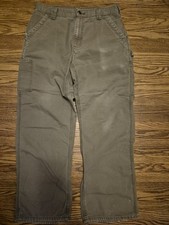 Carhartt Men's Carpenter Dungaree Pants B151, Olive Green, 34x30, Y2K Vintage