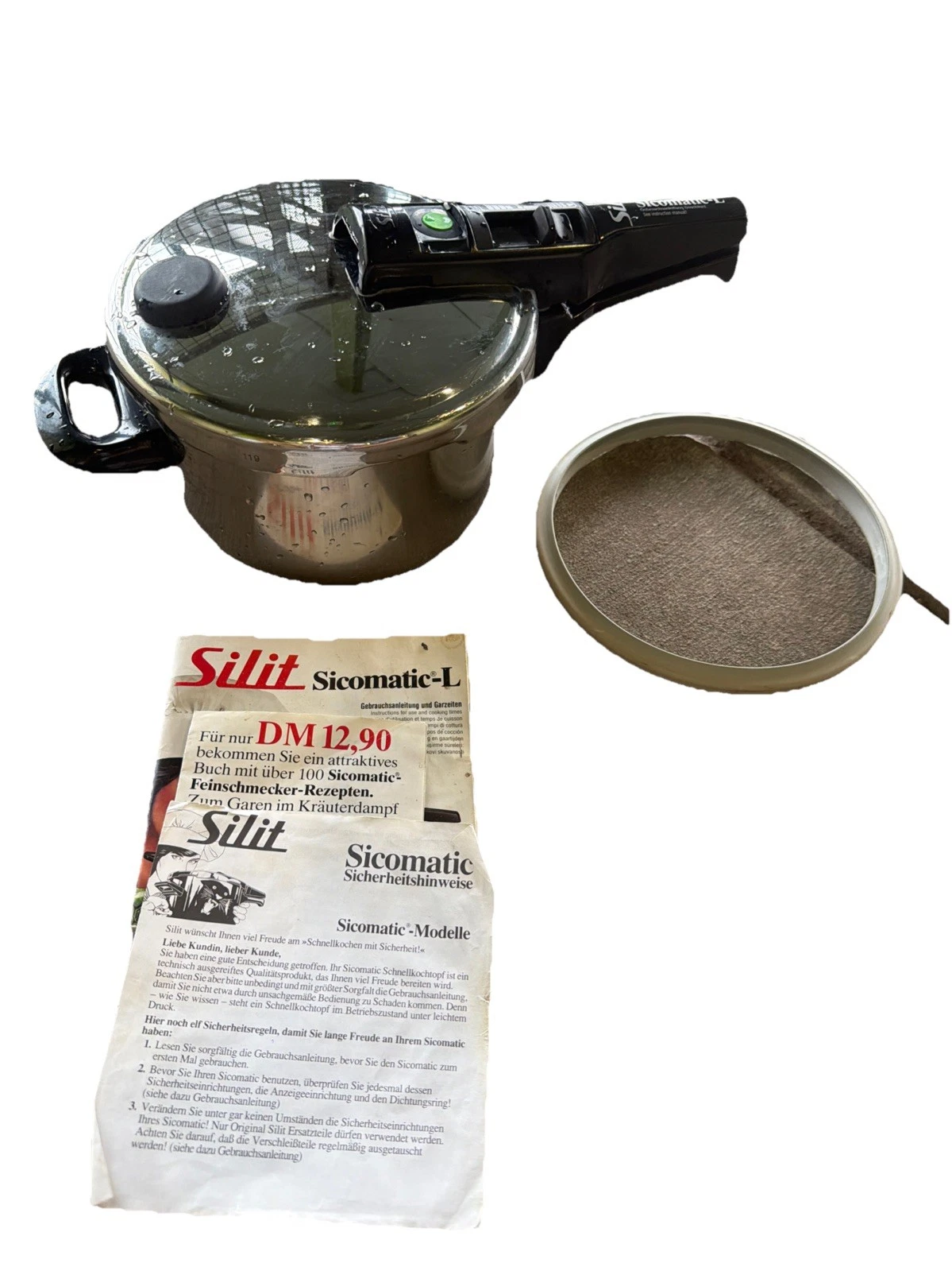 Silit Pressure Cooker Sicomatic-L 5 Qt Made in Germany Black Silargan