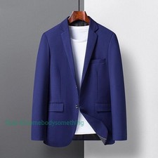 Mens Slim Fit Button Lapel Casual Blazer Jackets Dress Coats Outwear Spring Fall