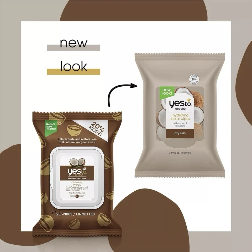 Yes To Coconut Cleansing Wipes Brown 30 Count - New - Image 4 of 4