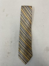 Ted Baker Made in USA Multicolor Woven Stripe Print Silk Tie