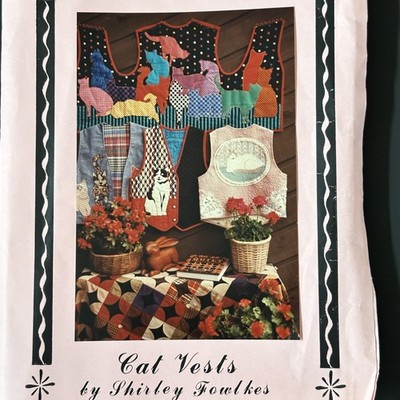 Vintage 90 s Color Me Cats Vest Sewing Pattern Mid-Hip To Mid-Calf S,M,L