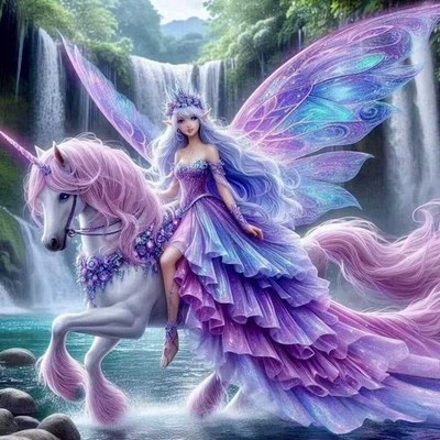 croshom Diamond Art Kits for Adults, 13.8x13.8 in(35x35 cm), Unicorn Fairy