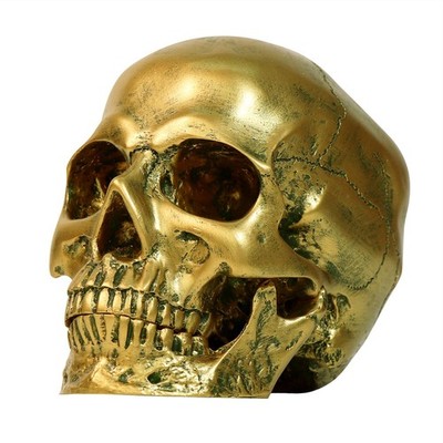 Sinromrich Resin Gold Skull Model - Life Size High Fidelity Sculpture