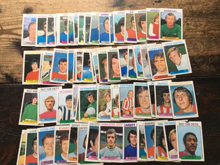 a & bc purple back football cards 1971 series 2 x 66 cards