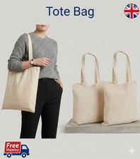 100% cotton Canvas Grocery Bag Plain Natural Shopping Shoulder Tote Shopper Bags
