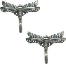 2pcs Dragonfly Coat Hooks Decorative Creativity Wall Mounted Hanger Hook for ...