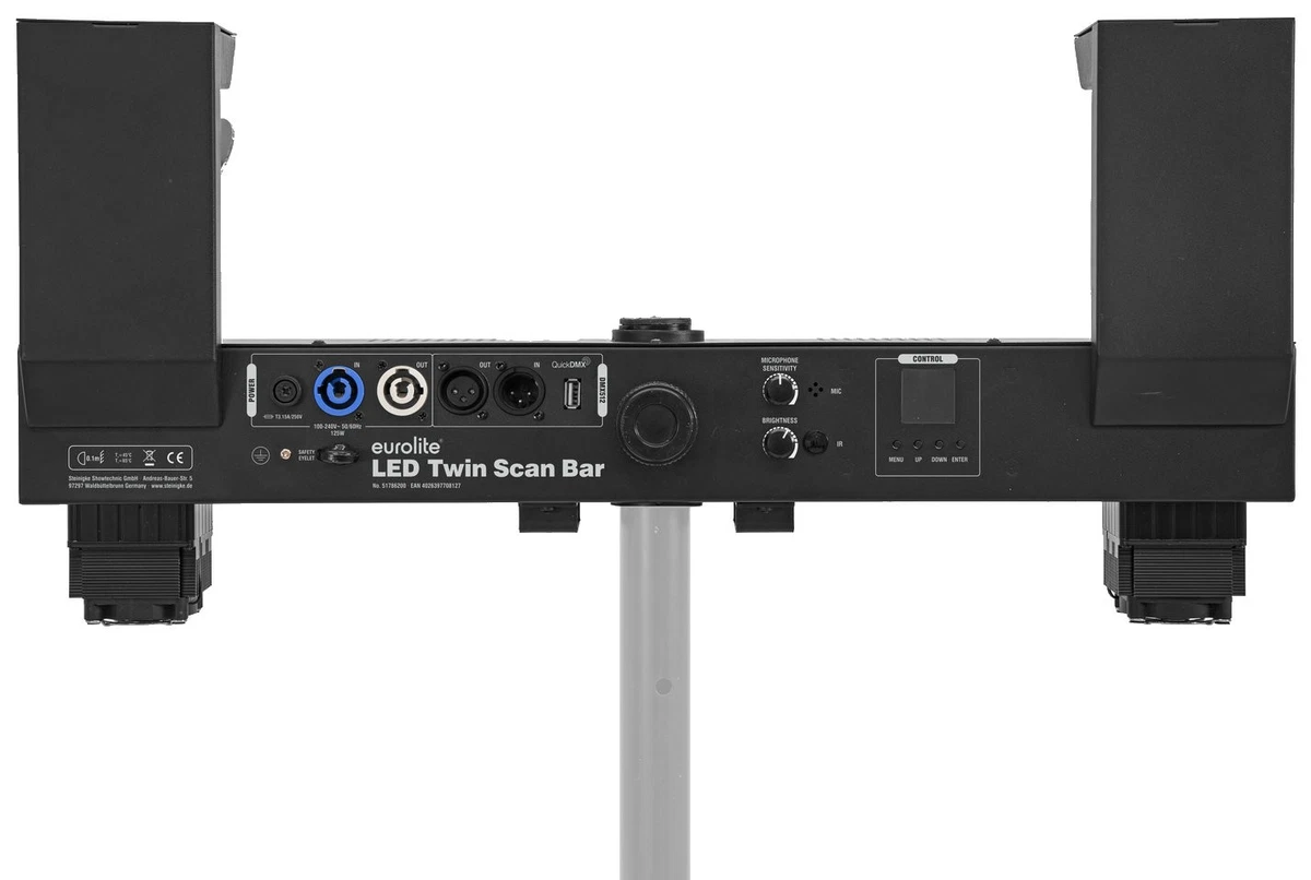 Barra de escaneo LED móvil con 2 escáneres completos (2 x 37,5 W) incl. mando a distancia