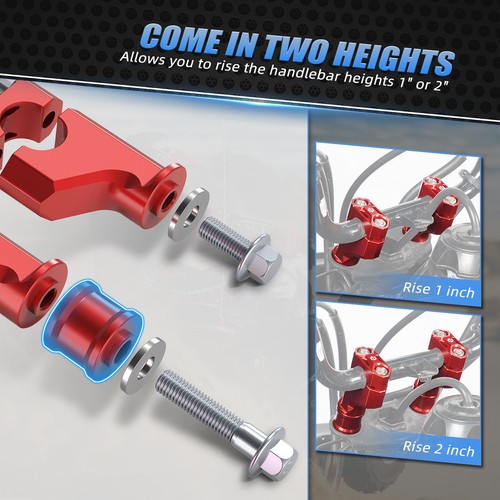 NICECNC Handlebar Riser Clamps With Bolts For Honda TRX450ER TRX450R 2006-2014 - Picture 2 of 11