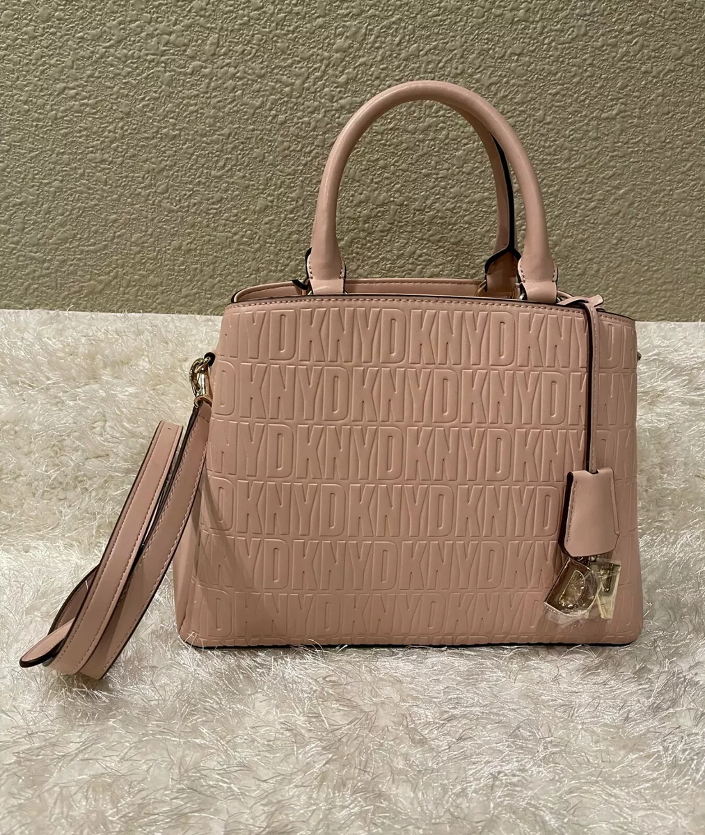 DKNY SIGNATURE PAIGE MD SATCHEL SHOULDER HANDBAG Pink NWT MSRP $228