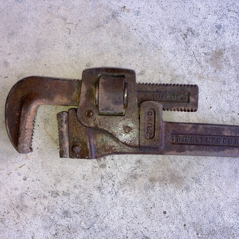 Vintage Trimat Mfg Co Roxbury Mass. USA Pipe Wrench 36” trimo