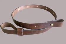 3/4" Leather Rifle Sling Antiqued Brown Distressed Gun Carbine - Adjusts 30"-42"