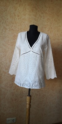 Cézane fait avec amour women top blouse lace ivory size 38