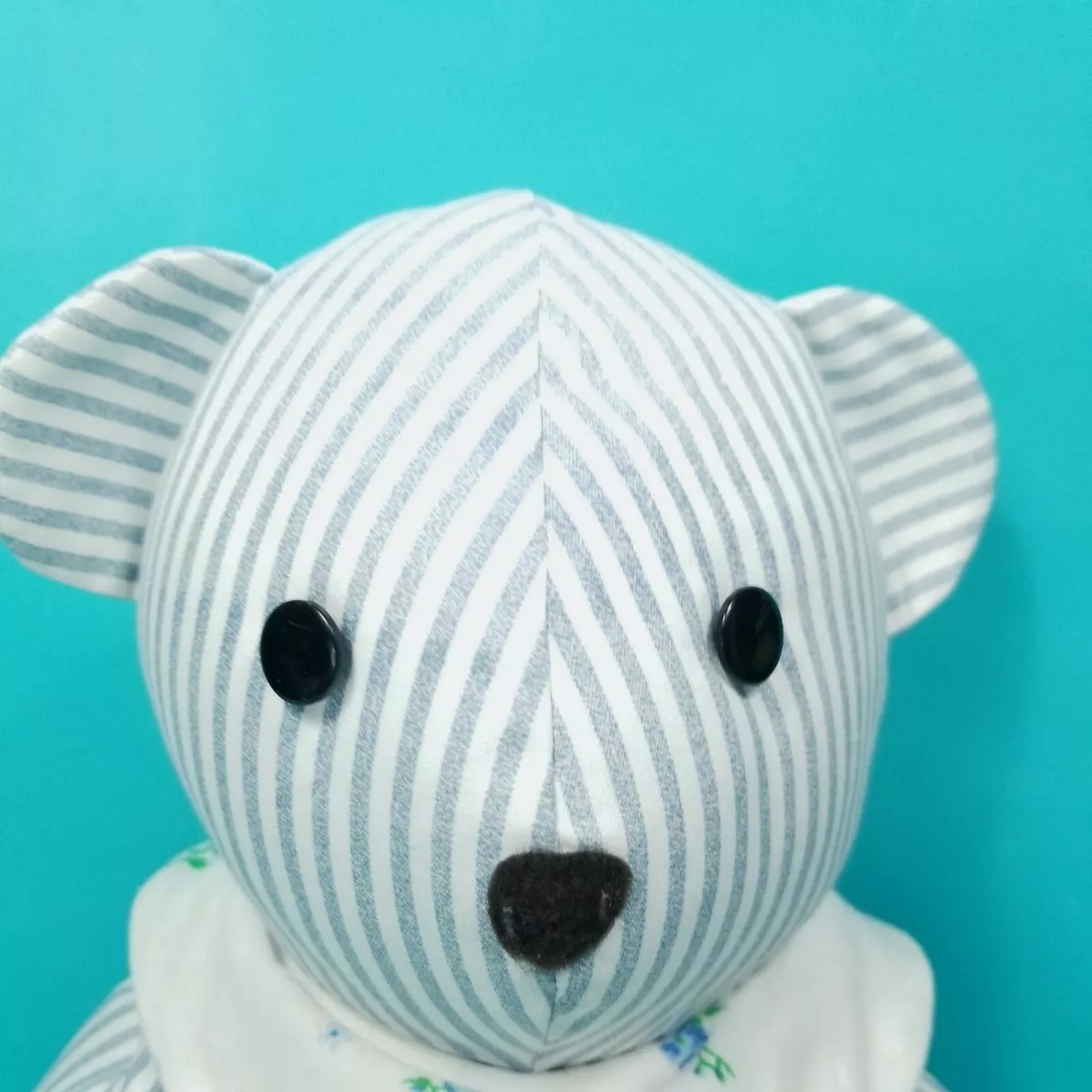 Blue and white striped teddy bear outlet