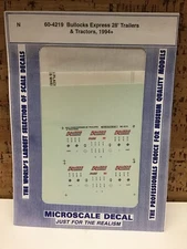 Microscale Decal N Scale 60-4219: Bullocks Express 28’ Trailers & Tractors 1994+